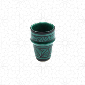 Moroccan Ceramic Cup Handmade Painted Pattern Cup Glazed