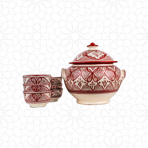 Ceramic Soup Set Red