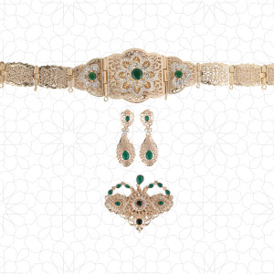 Moroccan Waist Chain & Earrings & Brooch