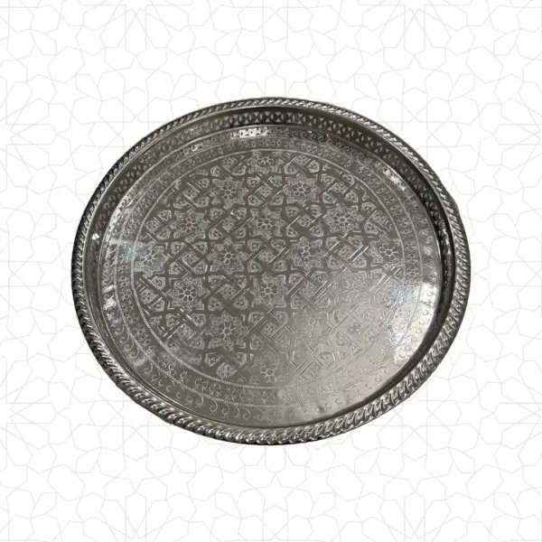 صينية شاي مغربي فضي 30 سم