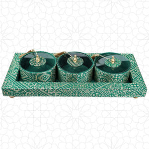 طقم عرض المكسرات الخضراء الملكية