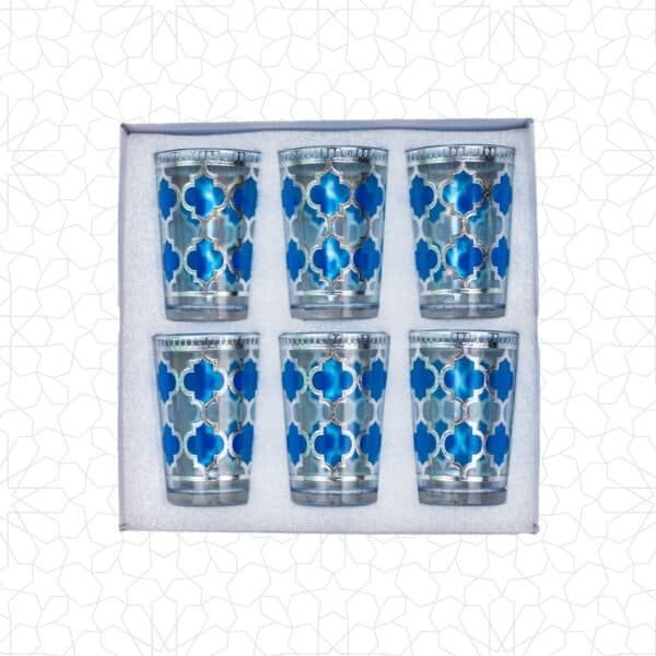 Silver & Blue Tea Glasses