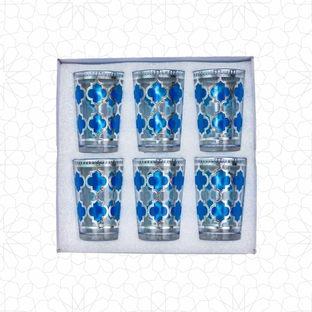 Silver & Blue Tea Glasses