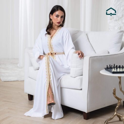 Alternative view of White Crêpe Caftan