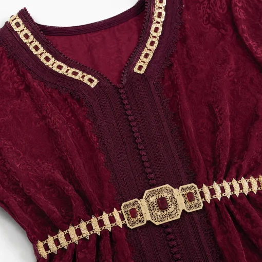 Alternative view of Burgundy Velvet Caftan
