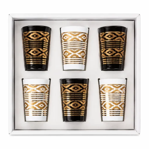 Elegant White & Black Tea Glasses