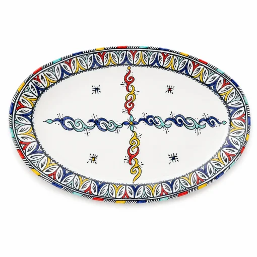 Ceramic Handmade Tangiers Oval Plate 50cm