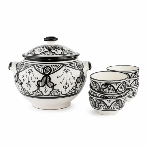 Ceramic Soup Set Black
