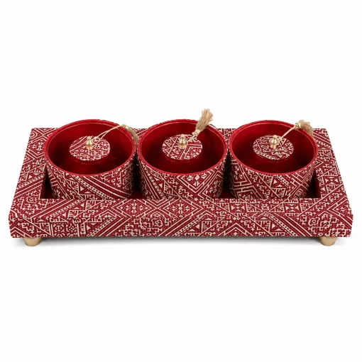 Alternative view of Dark Red Decorative Nuts Display Set for Home or Event Decor