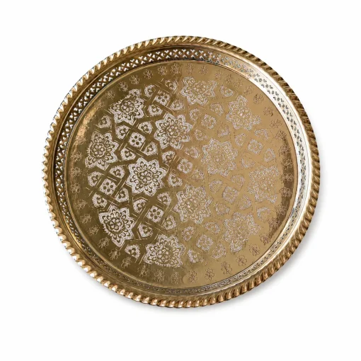 Elegant 22cm Moroccan Silver Tea Tray