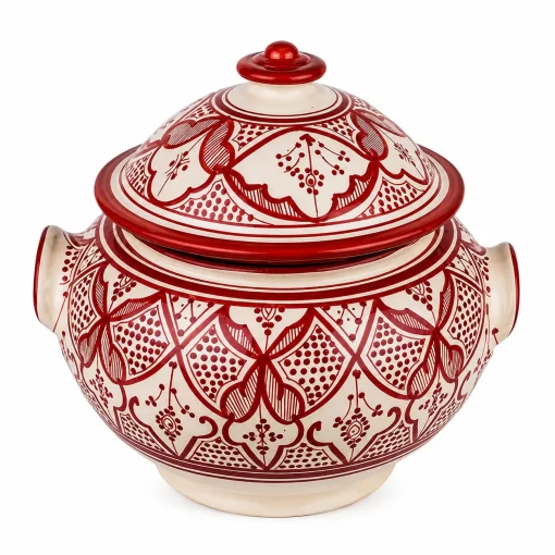 Alternative view of Red Ceramic Soup Set - Elegant Design for Cozy Meals